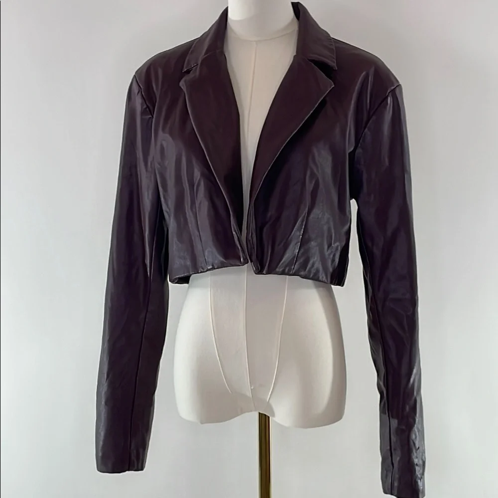 ASHLEY PARK x RTR, Voila Vegan Leather Blazer, L - Picture 3 of 9